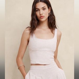 NWT banana republic linen blend bustier in flax